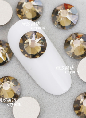 正品施家2088平底圆形BRON青铜色美甲饰品钻耳环耳钉宠物发夹diy