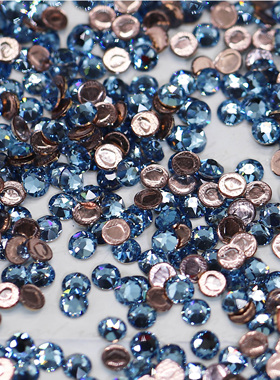 正品奥地利施家水晶华子202海蓝色平底美甲烫钻服装diy