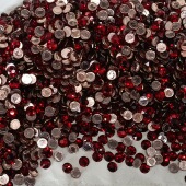 正品 奥地利施家水晶华子208酒红色圆形平底美甲烫钻水晶饰品