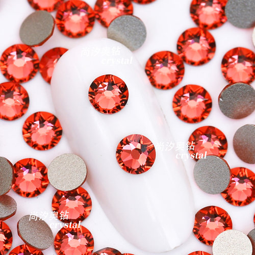 施家2088平底542水莲红美甲饰品