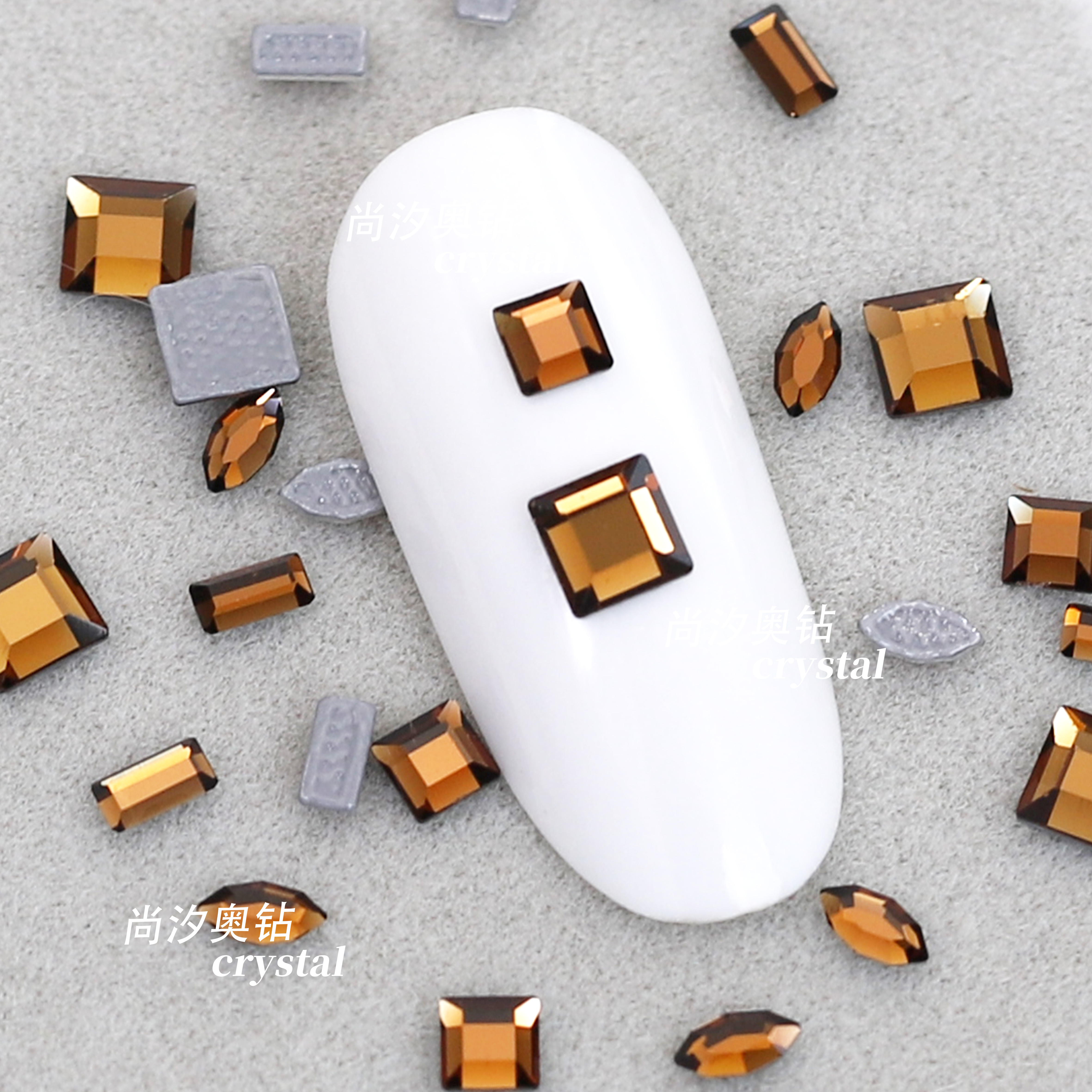 新品施华洛1403烟黄色美甲烫底钻