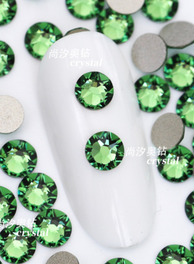 正品施家2088平底圆形360翠绿色美甲饰品钻耳环耳钉宠物发夹diy