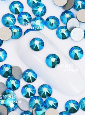 施家2088平底圆形229shim蓝锆石闪烁美甲饰品钻宠物发夹服装diy