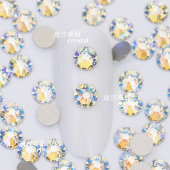 正品 施家2088平底圆形001SHIM闪烁白美甲饰品钻耳环耳钉宠物发夹