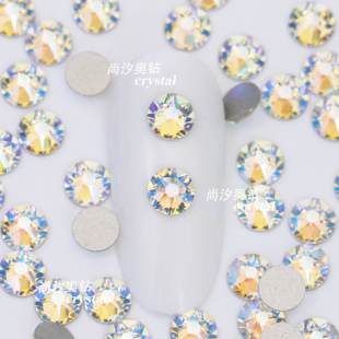 正品施家2088平底圆形001SHIM闪烁白美甲饰品钻耳环耳钉宠物发夹