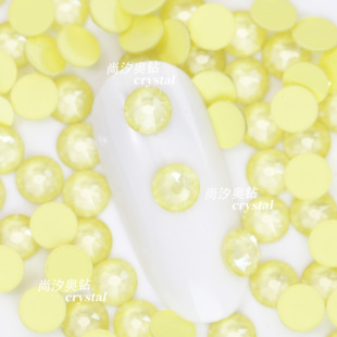 正品施家2088平底圆形L169i淡黄美甲饰品钻耳环耳钉宠物发夹diy