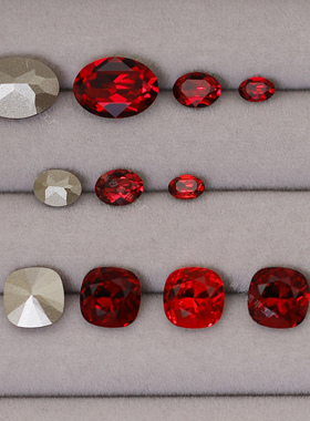 施家4809歪心4120椭圆鸽子4470肥方尖底美甲酒红 深红 绯红饰品钻