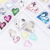 25mm爷爷心饰品钻17 正品 施家华子4809歪心27 15mm爸爸心发夹钻