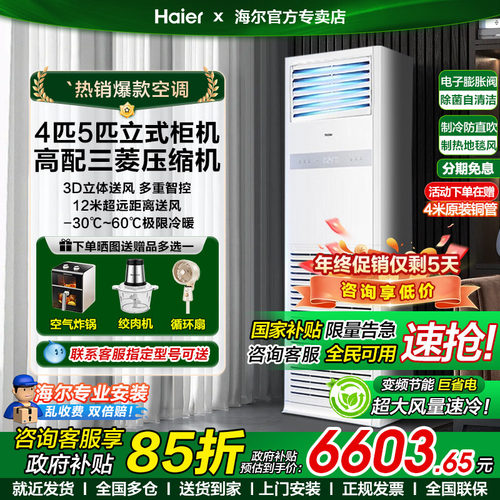 海尔4匹家商两用柜机中央空调