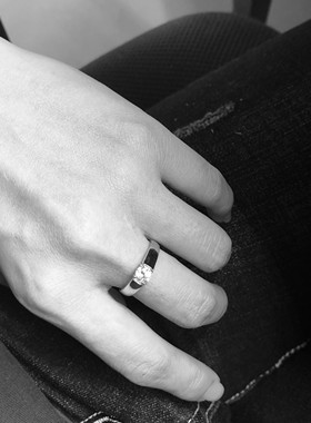 纯银四爪开口情侣时尚风戒指