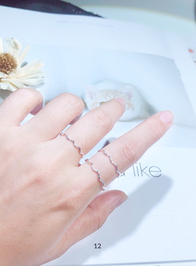 波浪纹小清新简约银号S925银饰品