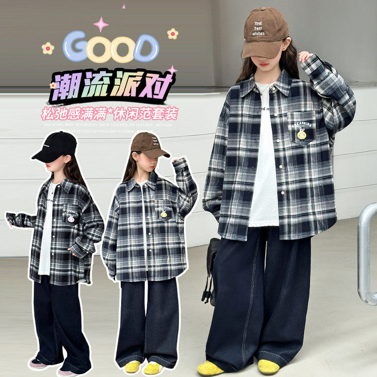 女大童春装衬衫外套2025新款普通外套