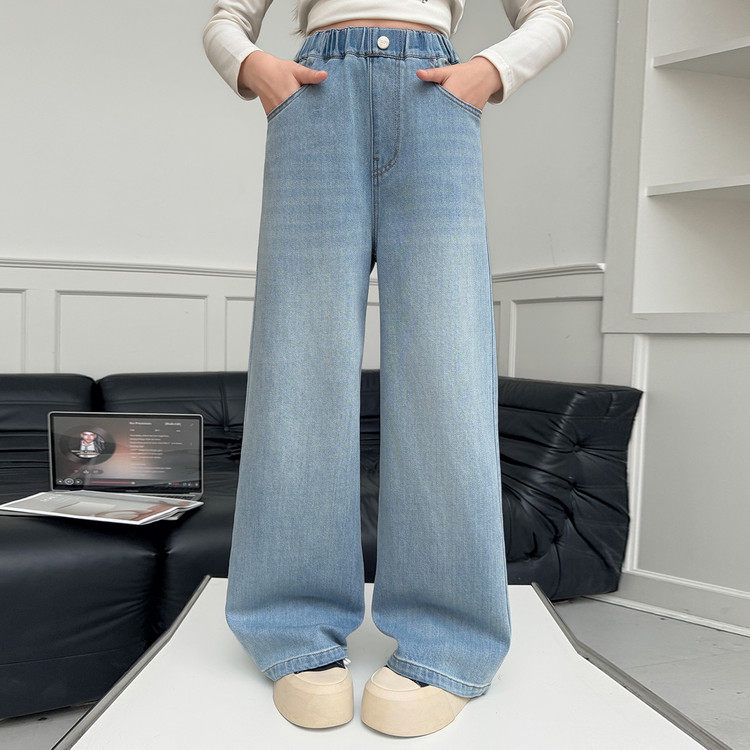 女童春秋牛仔裤2026新款韩式休闲百搭宽松阔腿裤洋气直筒中大童装,童装/婴儿装/亲子装,裤子,淘宝优惠券,粉丝福利购,淘宝优惠卷