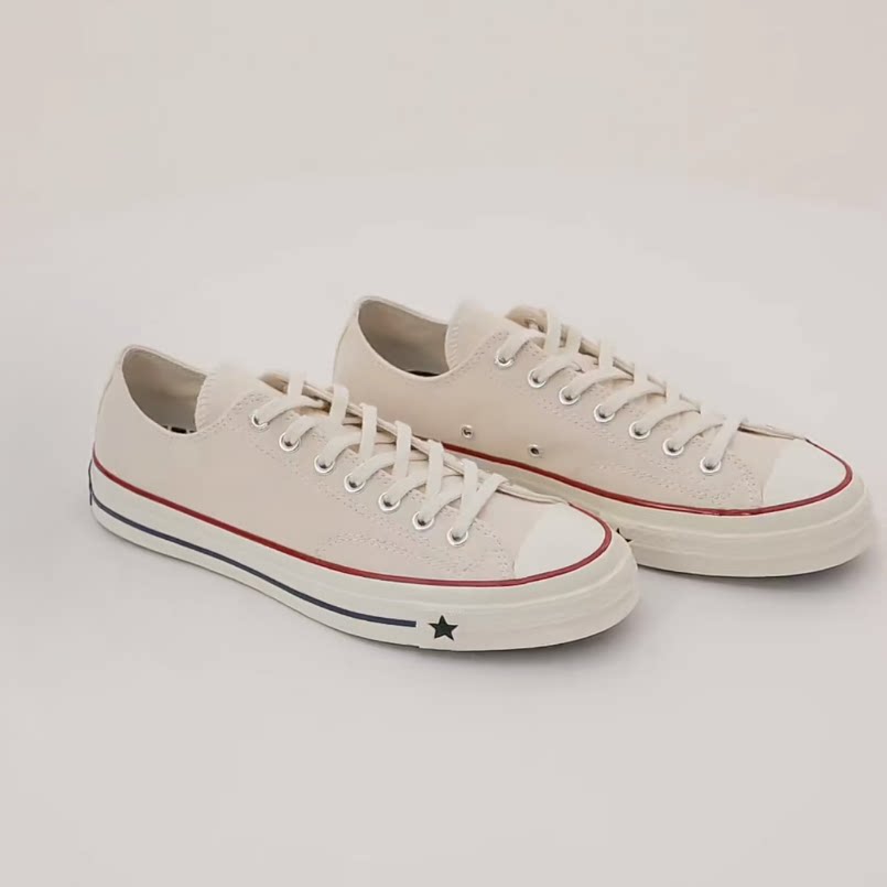 Converse CHUCK 70 X 舒适运动低帮帆布鞋男女同款米白色A24229C
