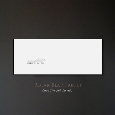 love conquers all 北极熊一家 白色极简北欧现代家居装饰画挂画