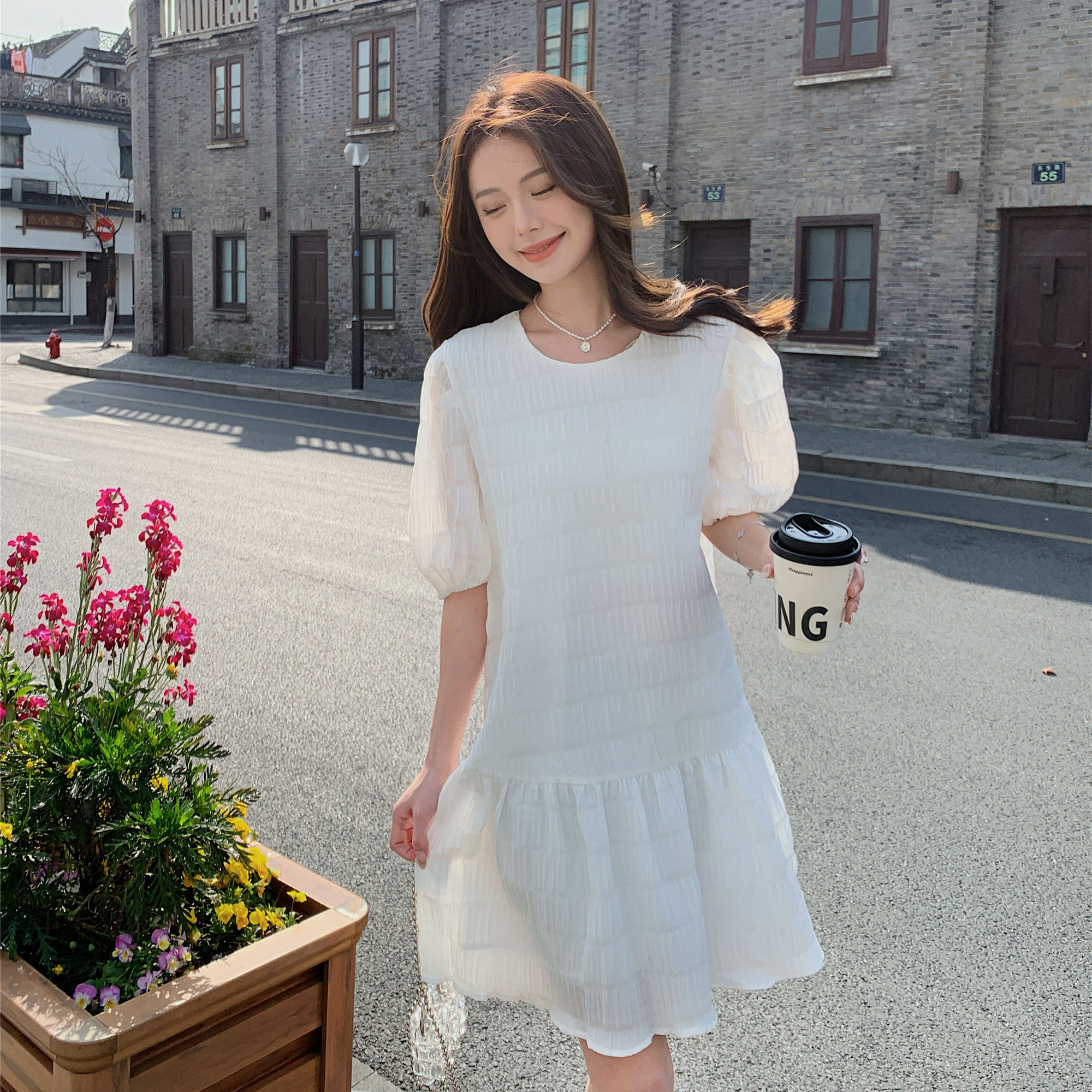 [现货】白色连衣裙浙宝B252-2363-P95-K168，女装连衣裙，浙宝252