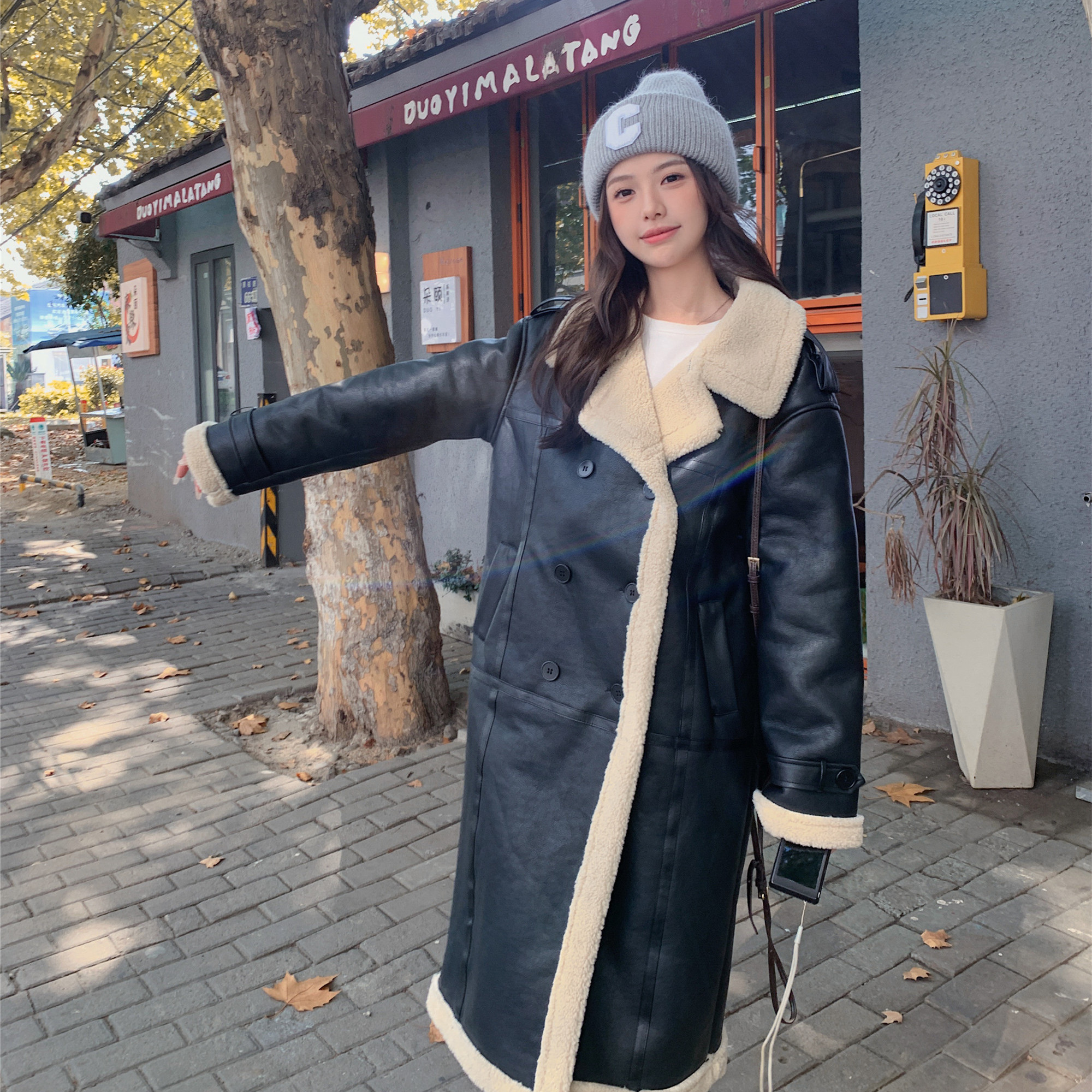 【现货】皮毛一体羊羔毛长款皮风衣浙宝B252-23133-P225-K299,商品下架区,浙宝252