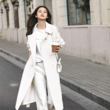 【常年现货】双排扣长袖风衣纯色浙宝B252-2101-P140控218，女装风衣，浙宝252