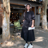 黑色高级感绝美风衣外套女2025秋季新款法式气质赫本风中长款大衣，女装风衣，浙宝252
