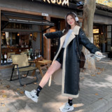 【现货】皮毛一体羊羔毛长款皮风衣浙宝B252-23133-P225-K299，女装皮衣，浙宝252