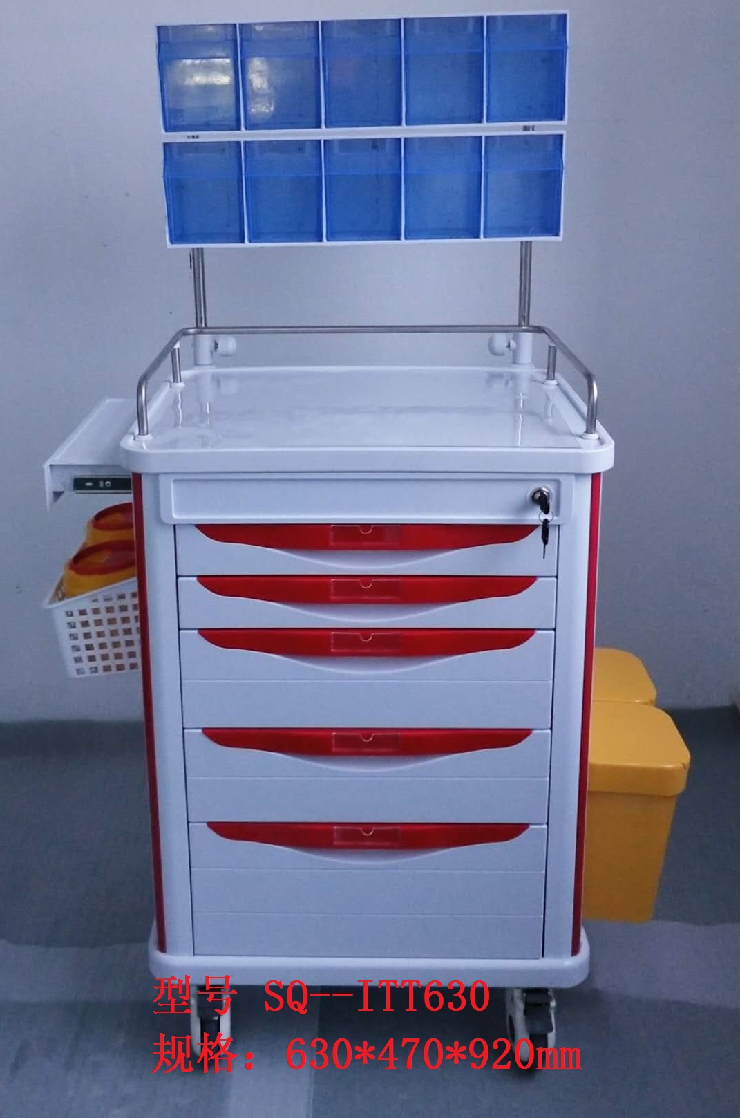 医院用ABS麻醉车急救车发药车输液医院用钢塑手推车