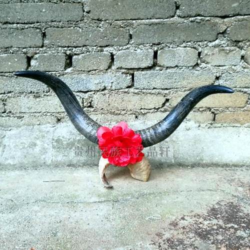 正品纯天然牛角对角 纯手工牦牛角摆件摆饰牛角架非洲对角摆件