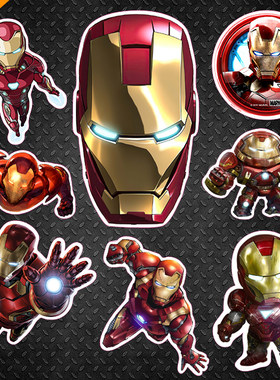 钢铁侠IronMan反浩克装甲电脑笔记本冰箱贴电动汽车反光磁力贴纸