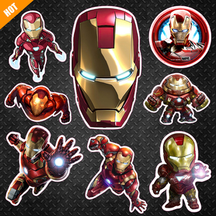 钢铁侠IronMan反浩克装甲电脑笔记本冰箱贴电动汽车反光磁力贴纸