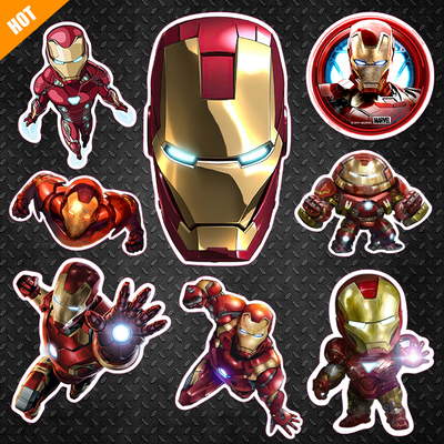 钢铁侠IronMan反浩克装甲电脑笔记本冰箱贴电动汽车反光磁力贴纸