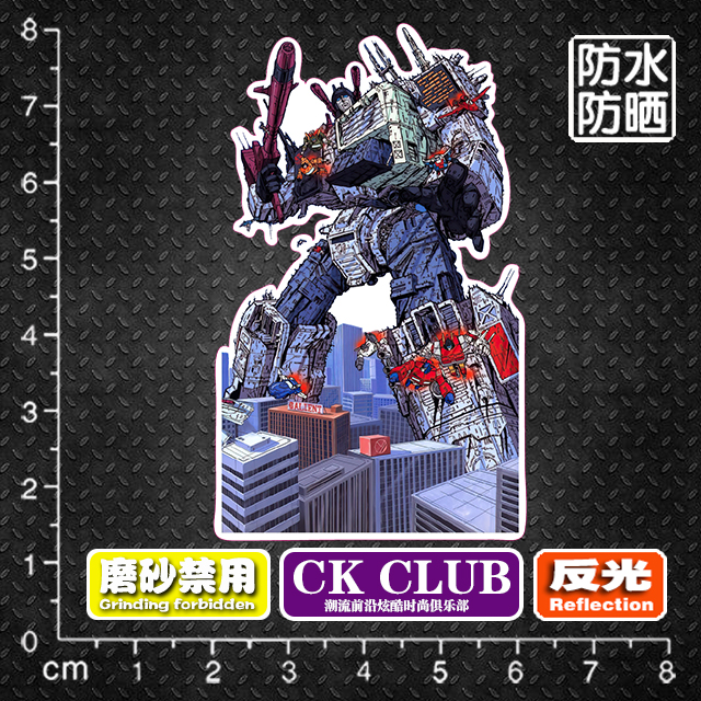 变形金刚大都市猛大帅潮酷旅行箱行李箱装饰遮痕警示个性贴纸贴画