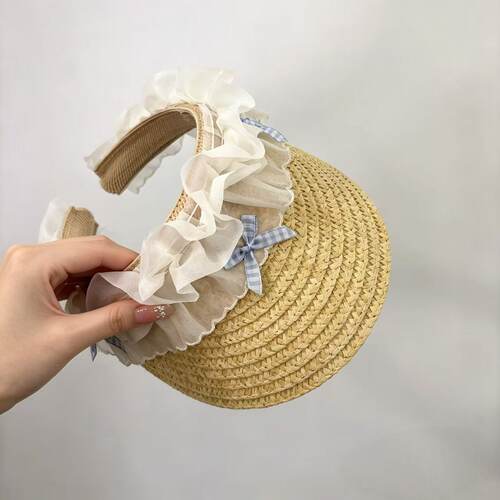 女宝宝夏季空顶防晒蝴蝶结帽