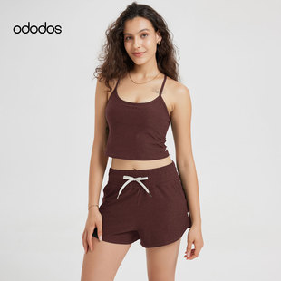 ododos运动背心女外穿健身专用带胸垫瑜伽交叉绑带美背速干健身衣