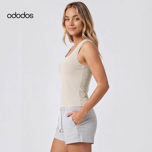 ododos 针织运动休闲背心女速干无袖健身跑步训练瑜伽服夏季薄款