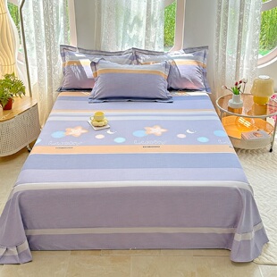 纯棉磨毛床单单件春秋加厚保暖床品单双人宿舍简约棉布料被单子