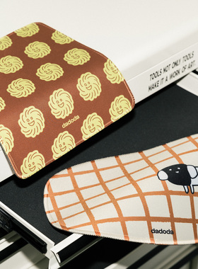 大多大windfall系列 小狗格子咖啡旋风插画鼠标垫 原创设计小众