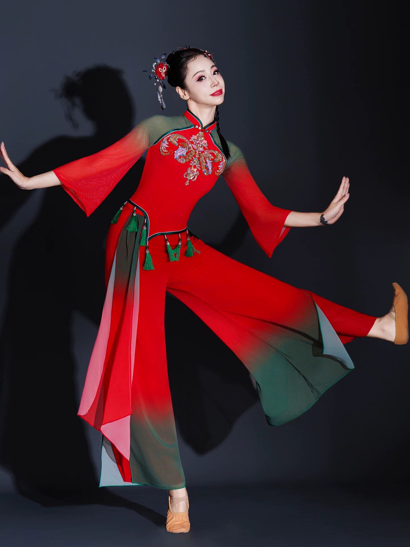 2026新款东北胶州秧歌服装舞蹈服扇子伞舞演出服广场舞套装春