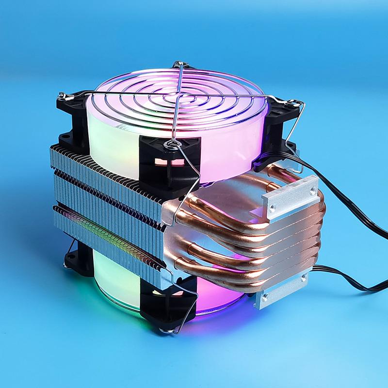 单塔纯铜六热管diy饮水机led鱼缸散热器半导体COB电子12706制冷片
