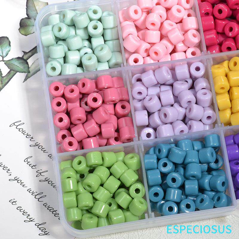 6MM圆柱形亚克力管珠渐变链串珠材料diy配件散珠手链项链珠子