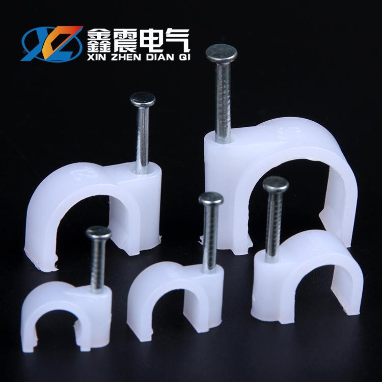 供应 钢钉线卡圆形6 8 10 12 16mm宽带电话电线网固定卡扣管卡子