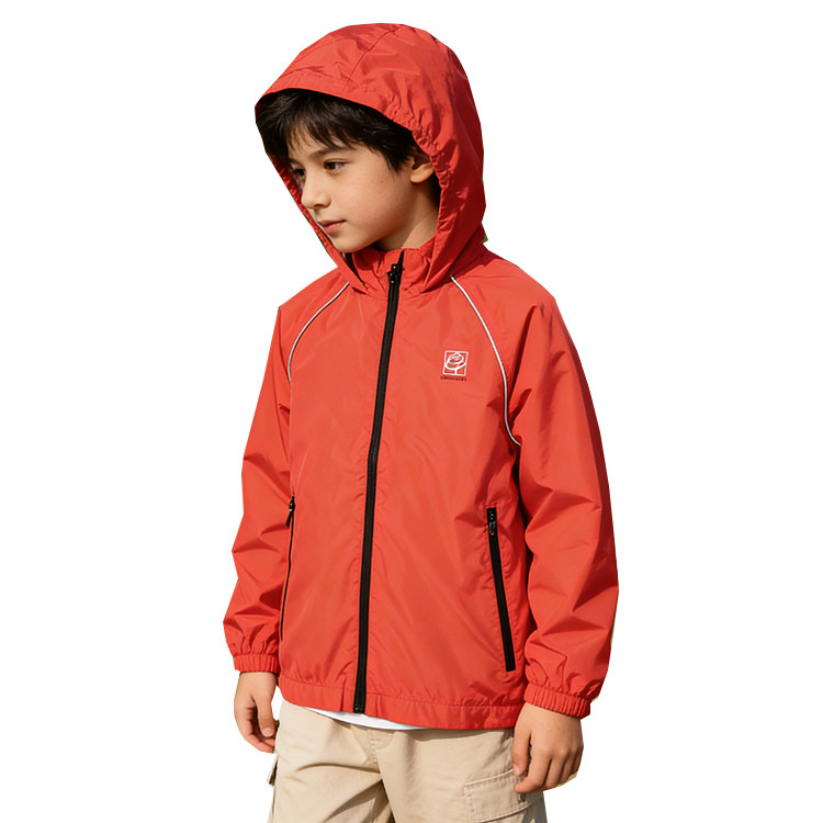 反季清卡B树男童儿童冲锋衣中大童户外防外套秋冬加绒款拉连帽衫