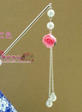 新中式国风发簪女古风汉服发饰盘发簪子软陶高级感发饰发钗头饰