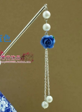 新中式国风发簪女古风汉服发饰盘发簪子软陶高级感发饰发钗头饰