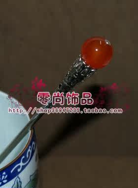 清朝王妃格格旗头步步惊心天然红玛瑙水晶发簪簪子古装发饰摄影用