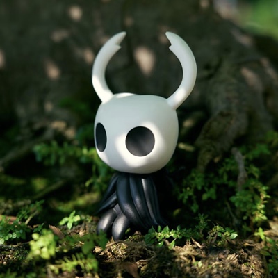 空洞骑士手办 Hollow Knight 坐姿小骑士 存档姿势丝之歌工位摆件