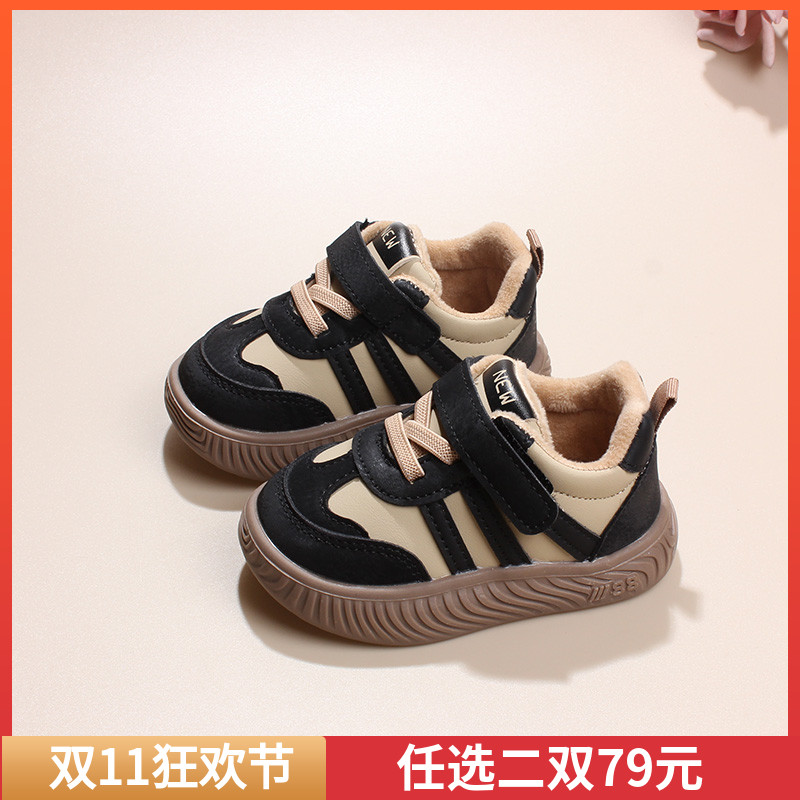 婴儿鞋加绒宝宝鞋子男秋冬季学步鞋0-1-3岁运动鞋婴童软底二棉鞋
