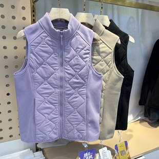 保暖 冬季 动氧9910立领奥粒绒女士拼接马甲山羊绒上衣无袖 新款