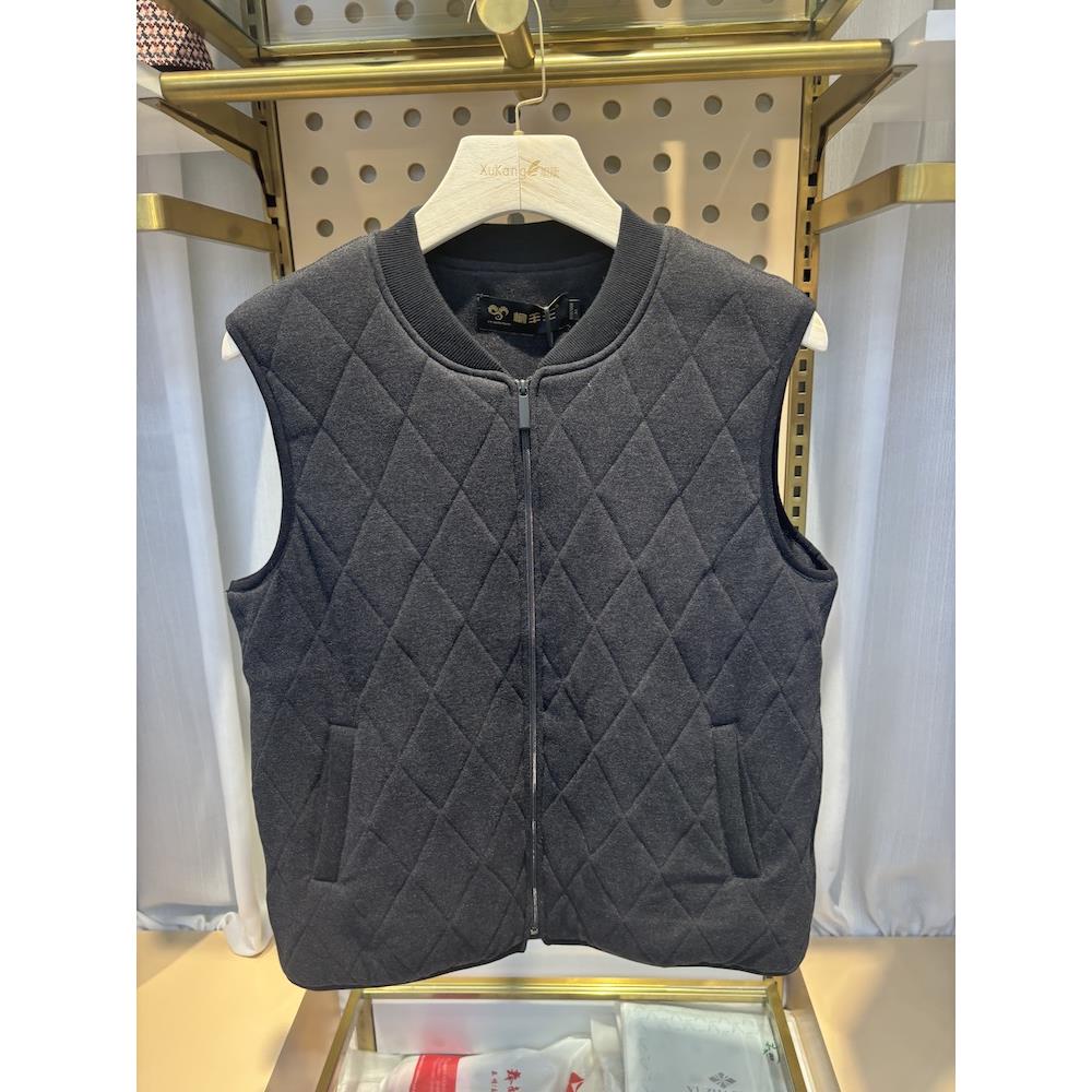 榆羊王男御寒坎肩中老年羊毛冬季男士加厚马甲内拉链大码10503