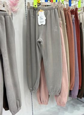 POPOKI万粒绒裤裤熊6032冬季新款女士加绒保暖裤家居裤睡裤休闲裤