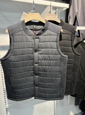 银州羊加厚男士上衣羊毛保暖爸爸梭织冬季无袖马甲坎肩25823拼接