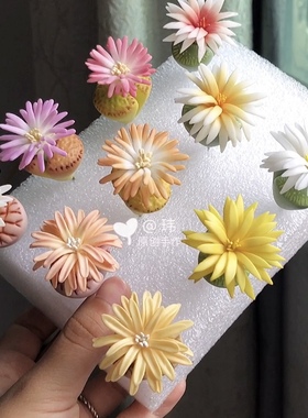 台湾制 进口高仿哑光花蕊花芯 翻糖白色 黄色 可三色 粘土花花芯